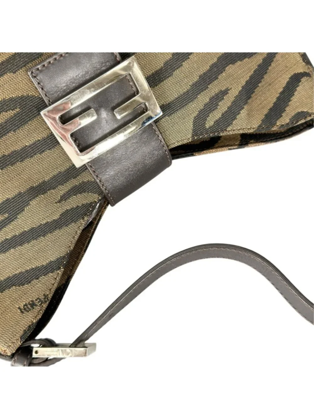 Fendi Hobo Handbag Nylon Brown